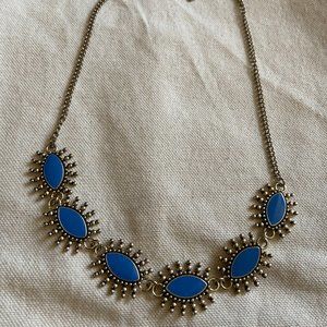Jewelmint Blue and Gold Antique Style Statement Necklace